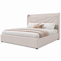 POLSTERBETT mit Bettkasten, USB und Matratze 140 x 200 cm Beige - Beige, Metall (140/200cm) - Beauniv