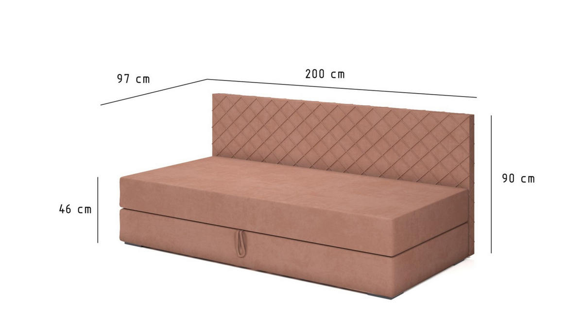 SOFA Siena In Opera - Blau, Holzwerkstoff/Textil (200/90/97cm) - Fun Möbel