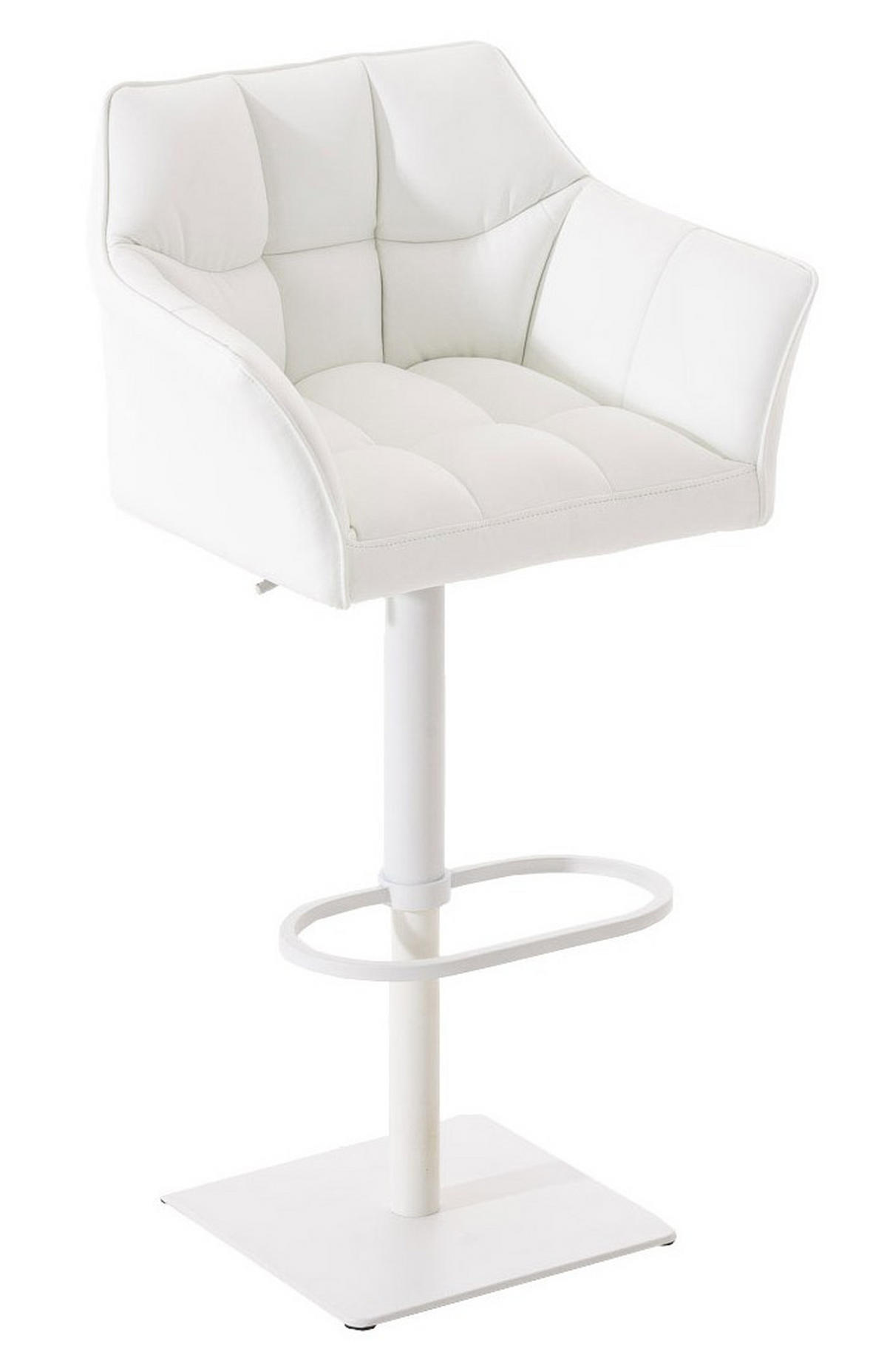 BARHOCKER Damaso 2er Set 88x64x45 cm weiß - Weiß, Leder (64/88/45cm) - furnicato