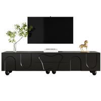 TV-SCHRANK aus Spanplatte 180x40x42 cm Schwarz mit Schubladen und Fächern, viel Stauraum und Massivholzbeinen - Schwarz, Holzwerkstoff (180/42/40cm) - Modfu