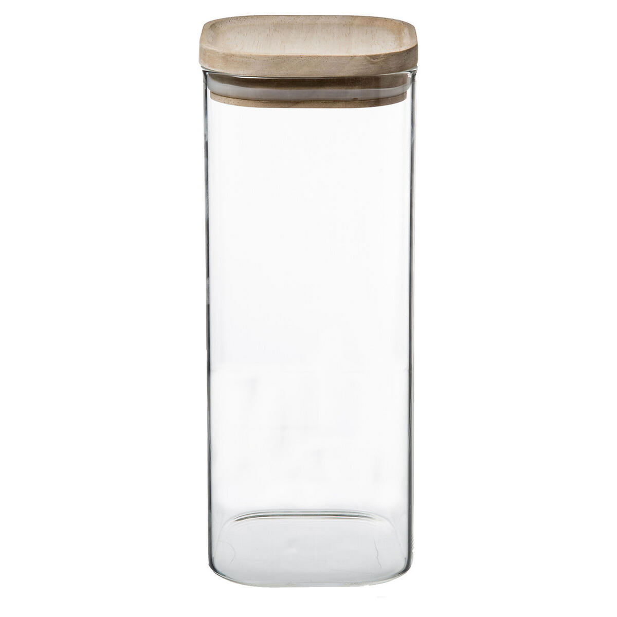 VORRATSGLAS Set 3-tlg., stapelbar mit Deckel, Borosilikatglas, Holz - Transparent, Metall - 5five Simply Smart