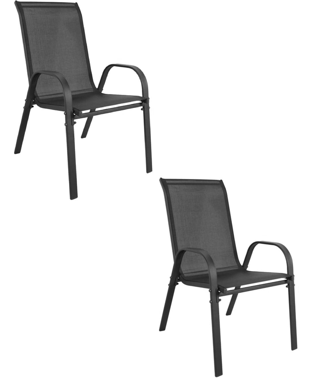 GARTENSTUHL SOREN 2er Set Dunkelgrau - Dunkelgrau, Metall (56/91/69cm) - Mat-Haus
