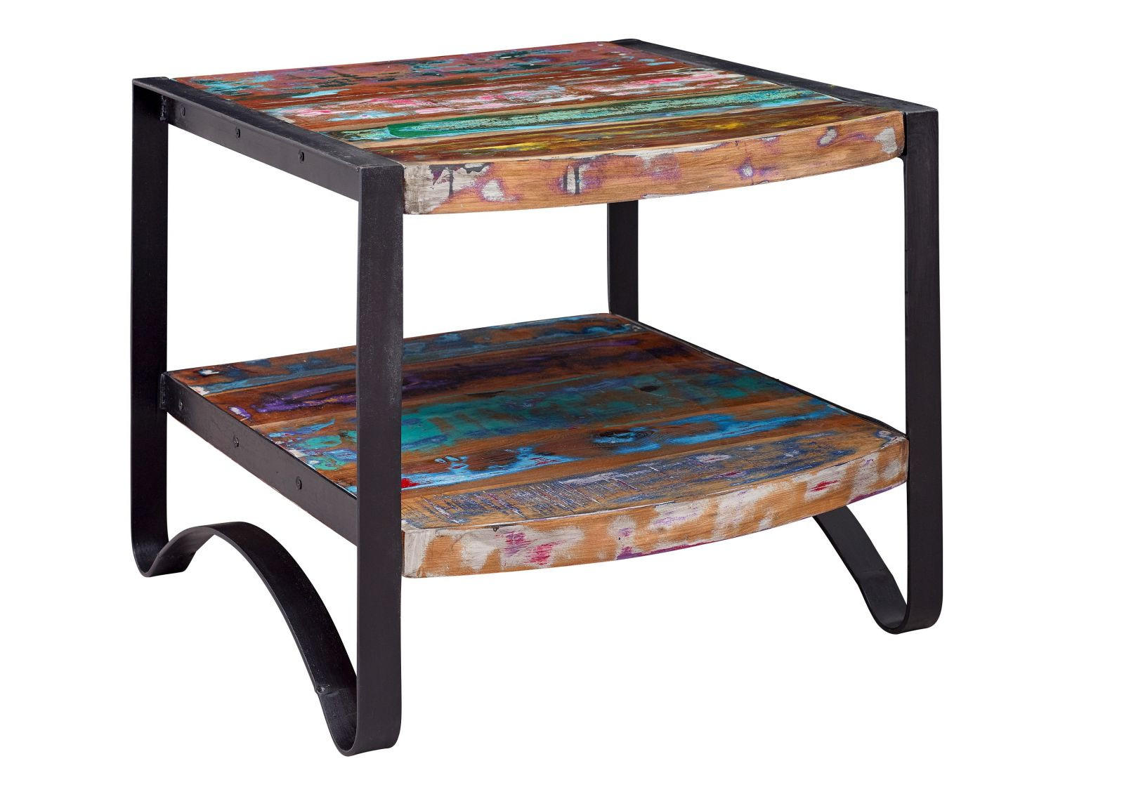 BEISTELLTISCH Altholz 60x60x50 lackiert INDUSTRIAL #46 - Multicolor, Holz (60/60/50cm) - Massivmoebel24