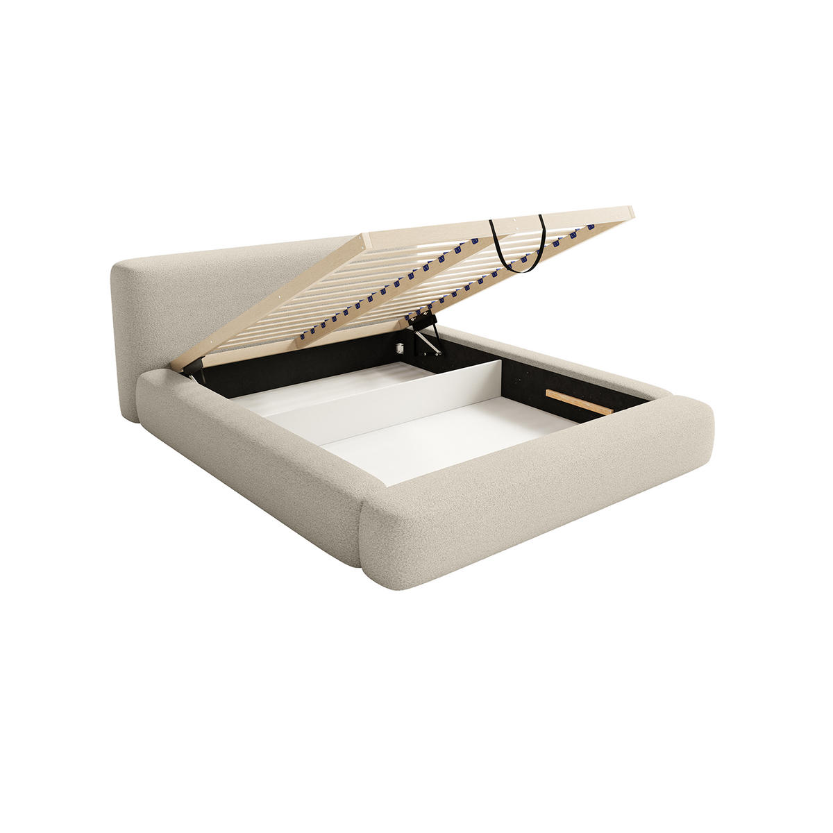POLSTERBETT Fummo 200x200 cm, Beige - Beige, Textil (200/200cm) - Fedve