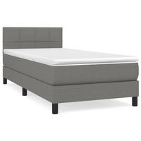 BOXSPRINGBETT 90/200 Cm Grau Gewebe - Dunkelgrau, Textil (90/203cm) - vidaXL
