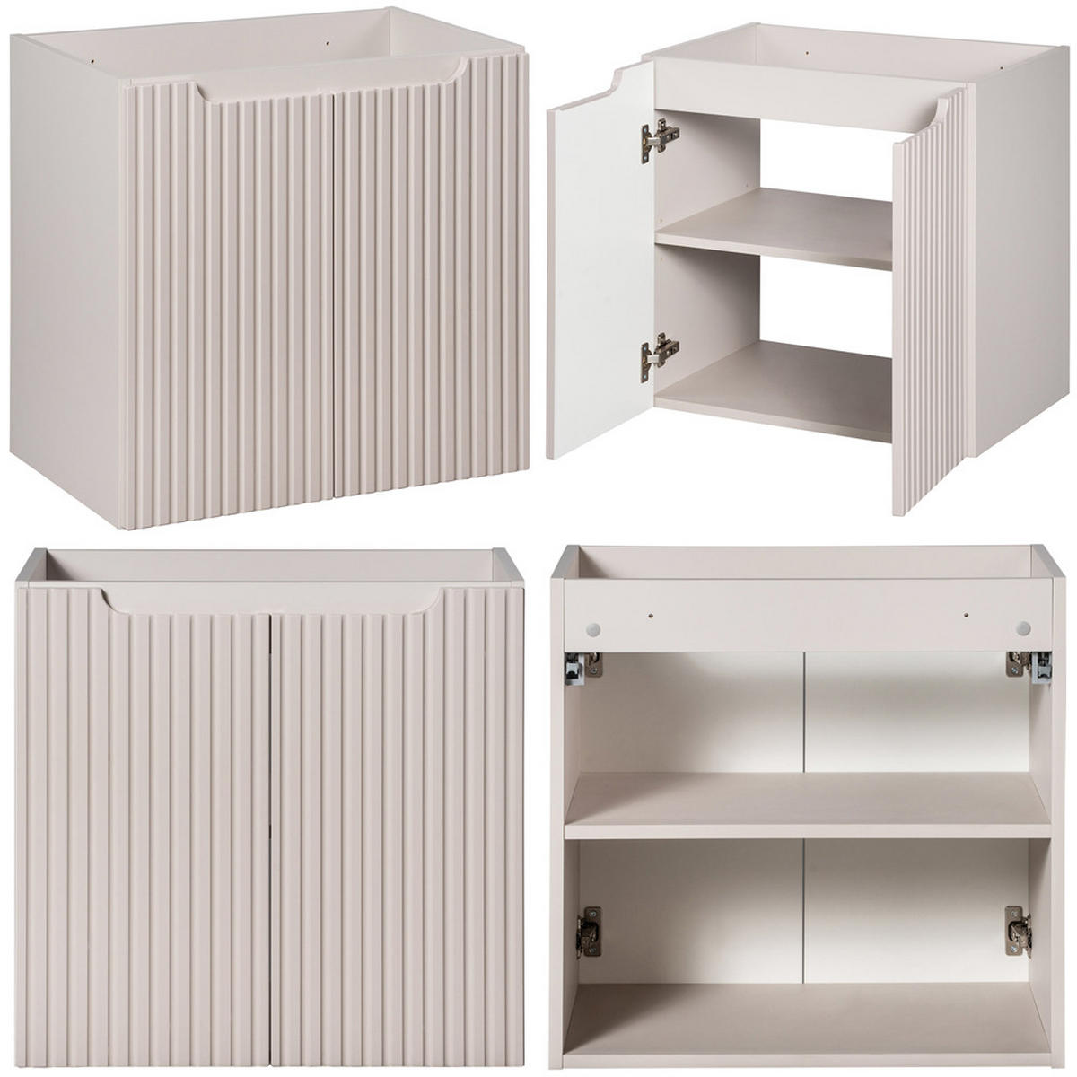 BADMÖBEL-SET 2-TLG. Newport-56 - Beige, Holzwerkstoff (190/190/40cm) - Lomado