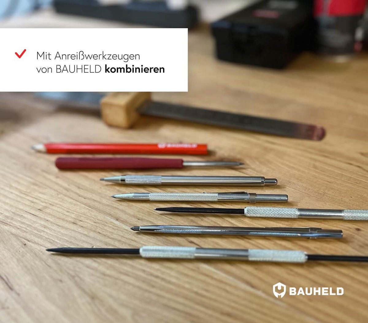 ANREISSNADEL Metall 150 mm Hartmetallspitze - Silberfarben, Metall (15/0.5/1cm) - BAUHELD