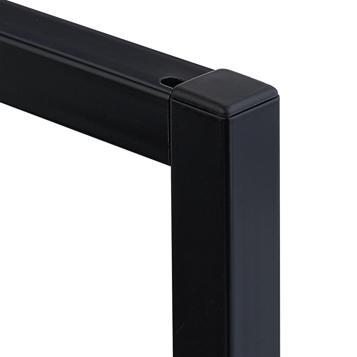 MONITORSTÄNDER Schwarz MDF - Schwarz, Holzwerkstoff/Metall (23/40/15cm) - Relaxdays