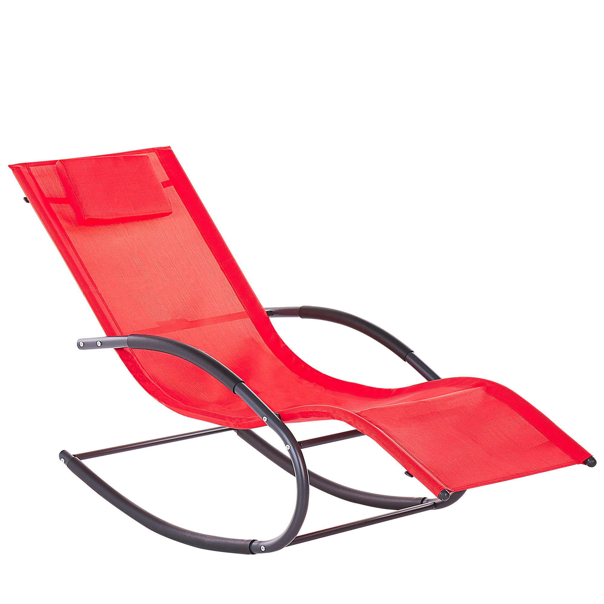 GARTENLIEGE Schaukelfunktion Rot Carano II - Rot, Metall (60/90/155cm) - Beliani