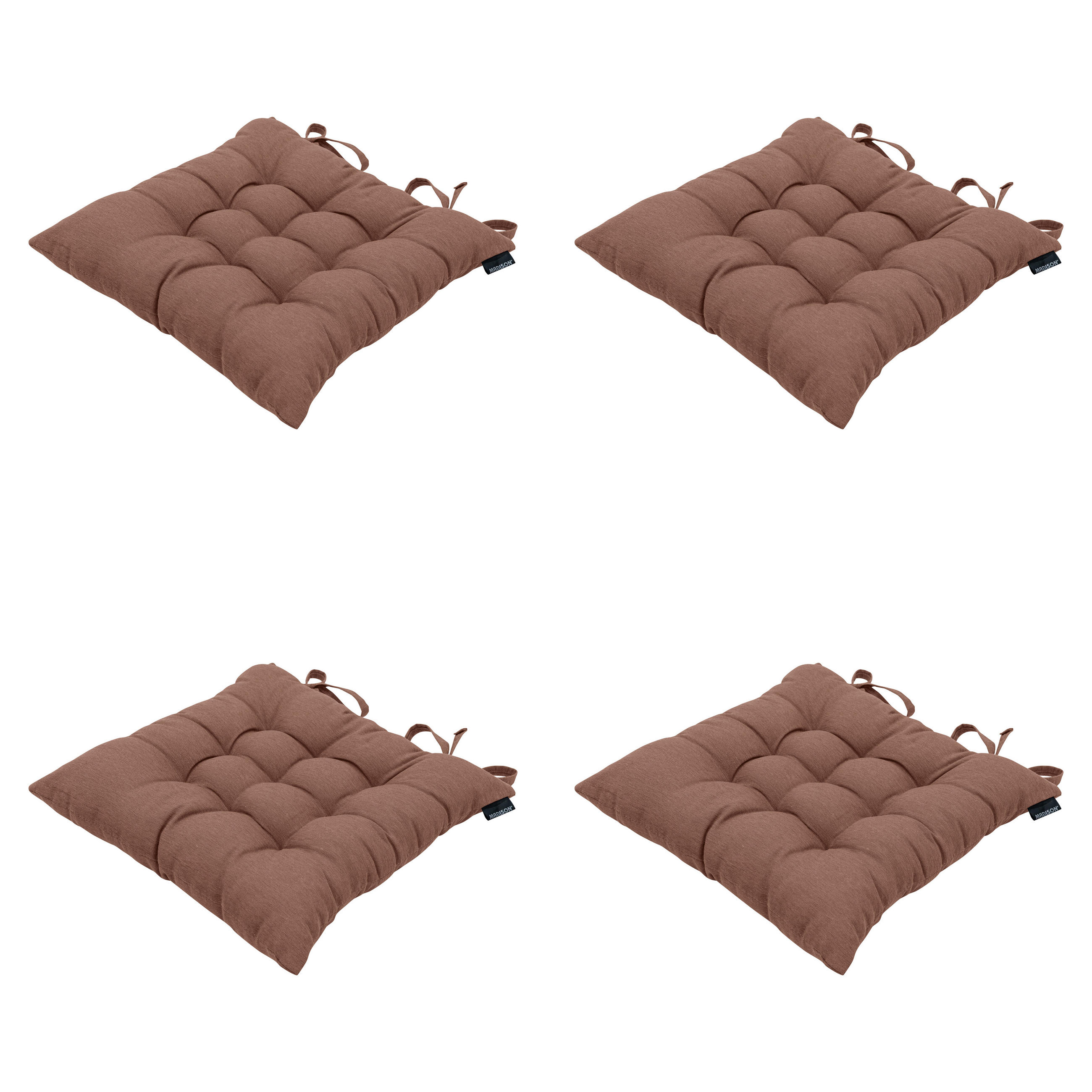 SITZKISSEN Panama - Braun - 46/46/8 cm - 4er-Set - Braun, Textil (46/8/46cm) - Madison