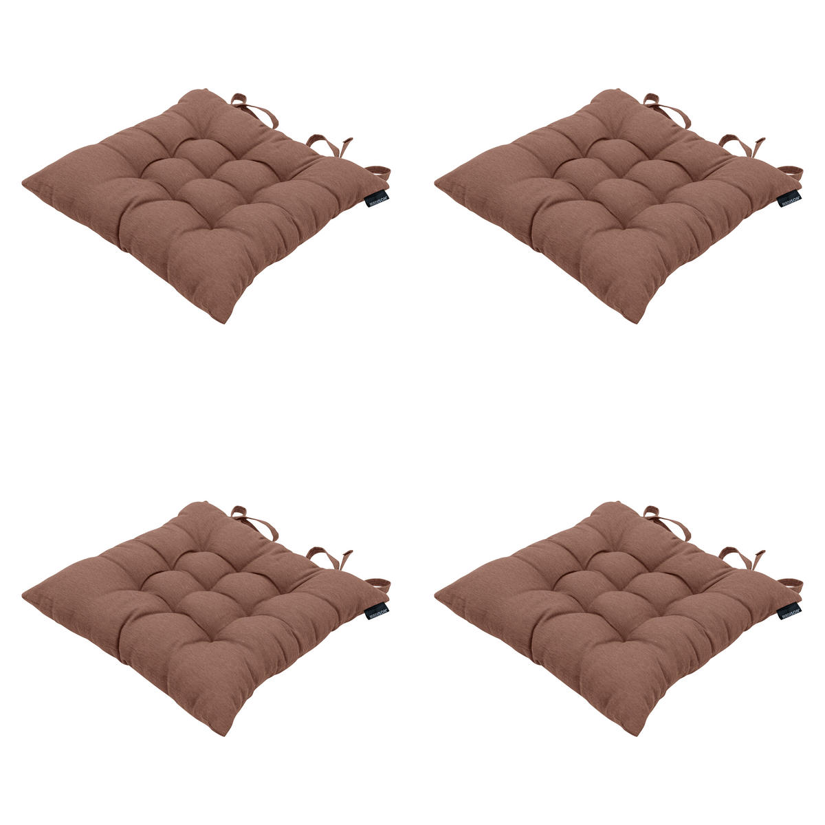 SITZKISSEN Panama - Braun - 46/46/8 cm - 4er-Set - Braun, Textil (46/8/46cm) - Madison