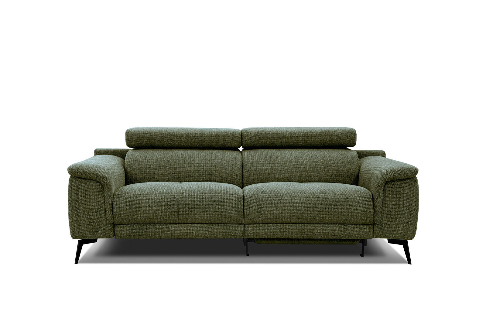 RELAXSOFA FIERO 3-Sitzer mit 1 Relaxfunktion, olivgrün - Schwarz/Olivgrün, Holzwerkstoff/Textil (212/82/103cm) - Courtois Laville