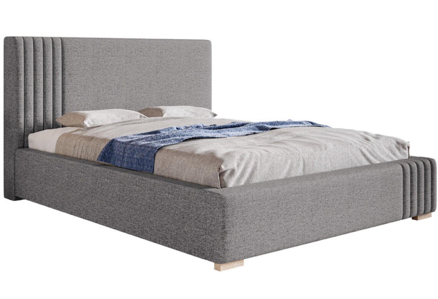 BETT Grau BEN 13 Tkanina Malmo 120x200 cm - Eichefarben/Schwarz, Textil (120/200cm) - Sepro Meble