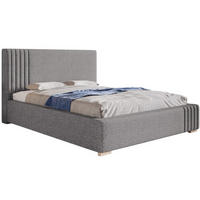 BETT Grau BEN 13 Tkanina Malmo 120x200 cm - Eichefarben/Schwarz, Textil (120/200cm) - Sepro Meble