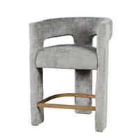 BARHOCKER LEITH Grau 61x57x89 cm - Grau, Textil (61/89/57cm) - FURNLUX