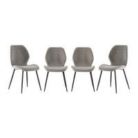 STOFFSTÜHLEN 4er-Set 58/49/47,5 cm - Grau, Textil (58/47.5/52cm) - Calicosy