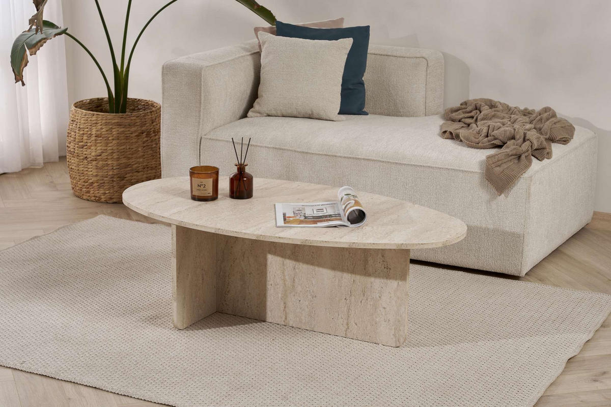 COUCHTISCH orba Travertin - Beige, Holz (120/65/40cm) - Habitat Garten
