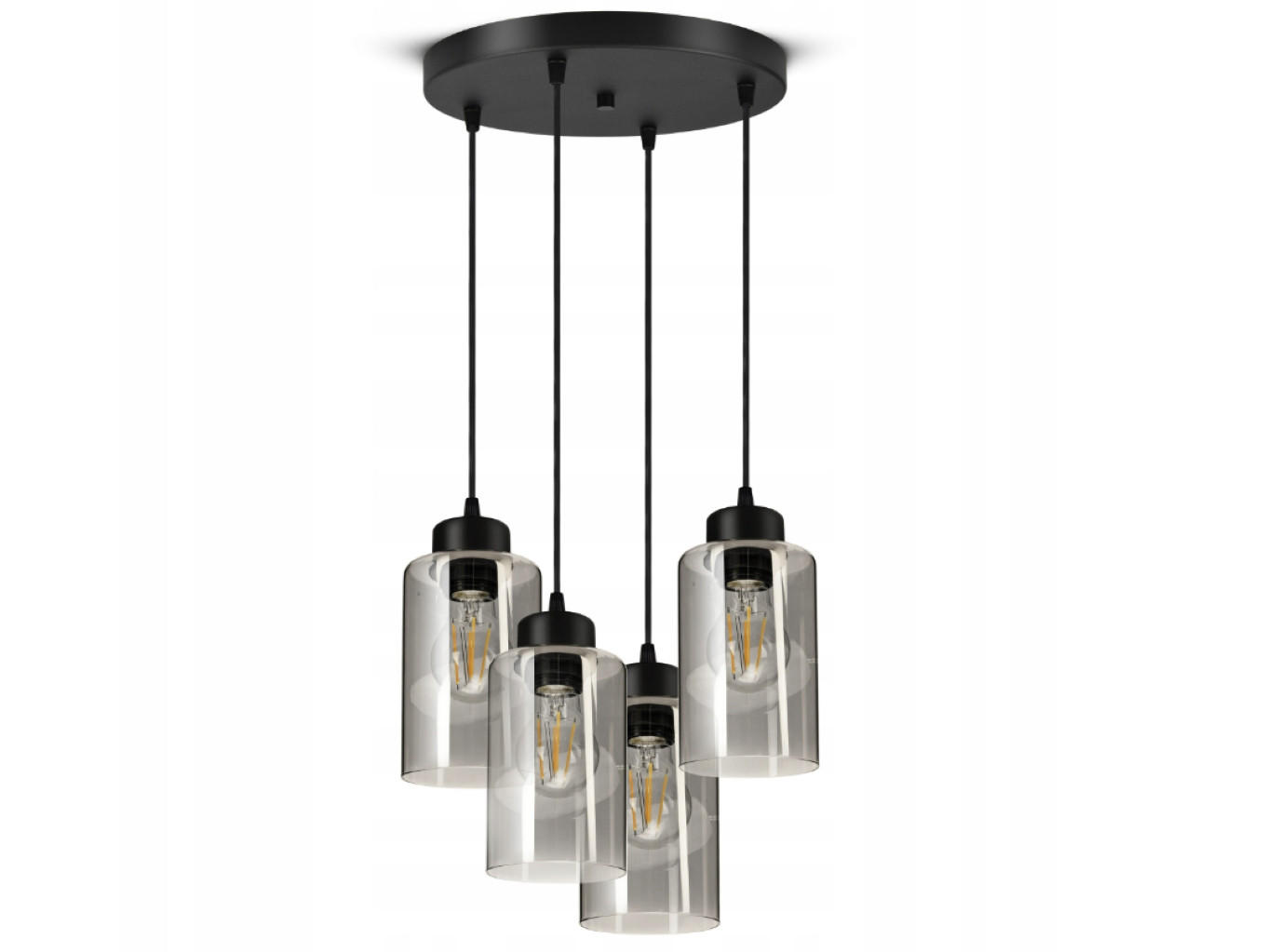 PENDELLEUCHTE TUBE - Transparent/Schwarz, Glas/Metall (30/30/80cm) - kiki design