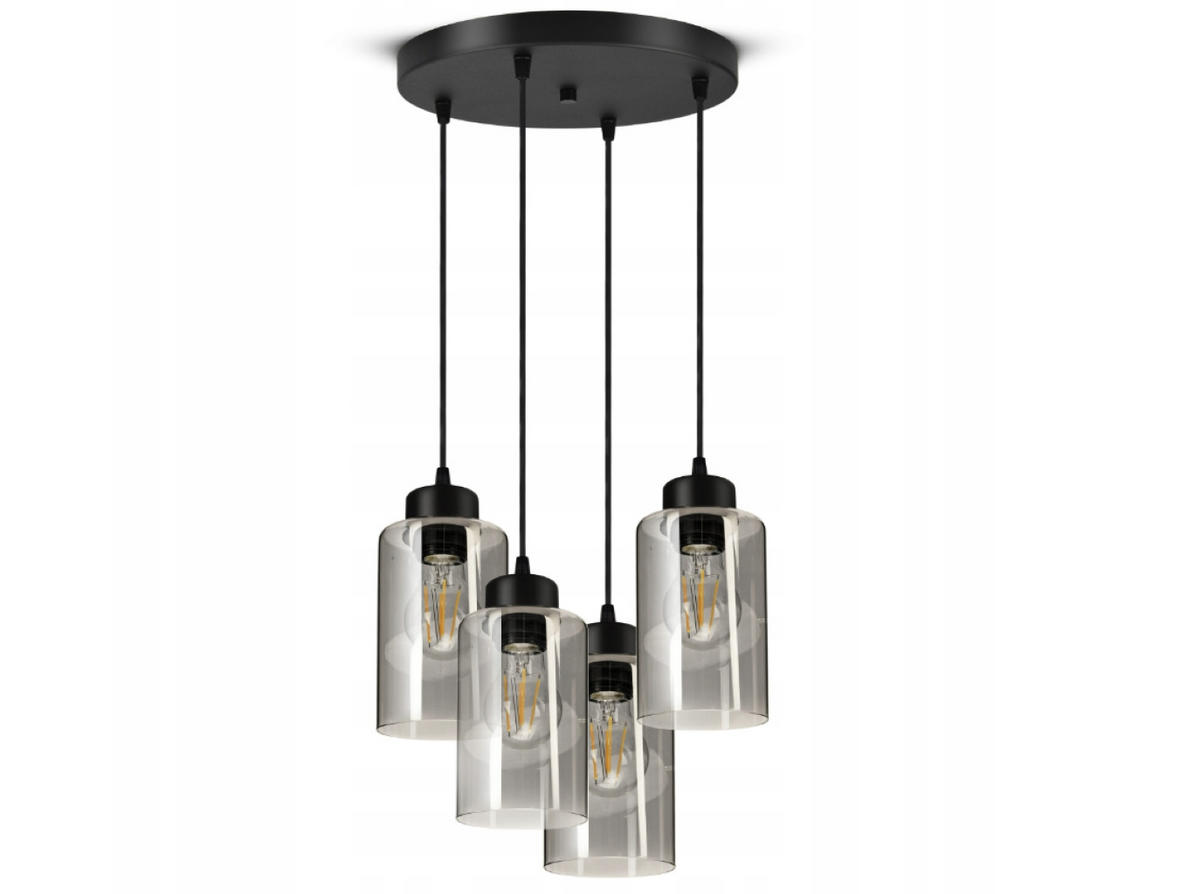 PENDELLEUCHTE TUBE - Transparent/Schwarz, Glas/Metall (30/30/80cm) - kiki design