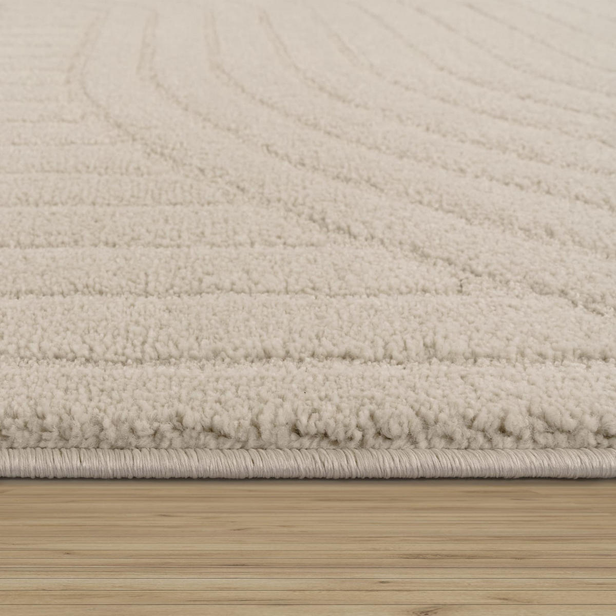 TEPPICH Kurzflor Unifarben Wohnzimmer schmutzabweisend Creme Rechteckig 200x280 - Beige, Textil (280/200cm) - KADIMA DESIGN