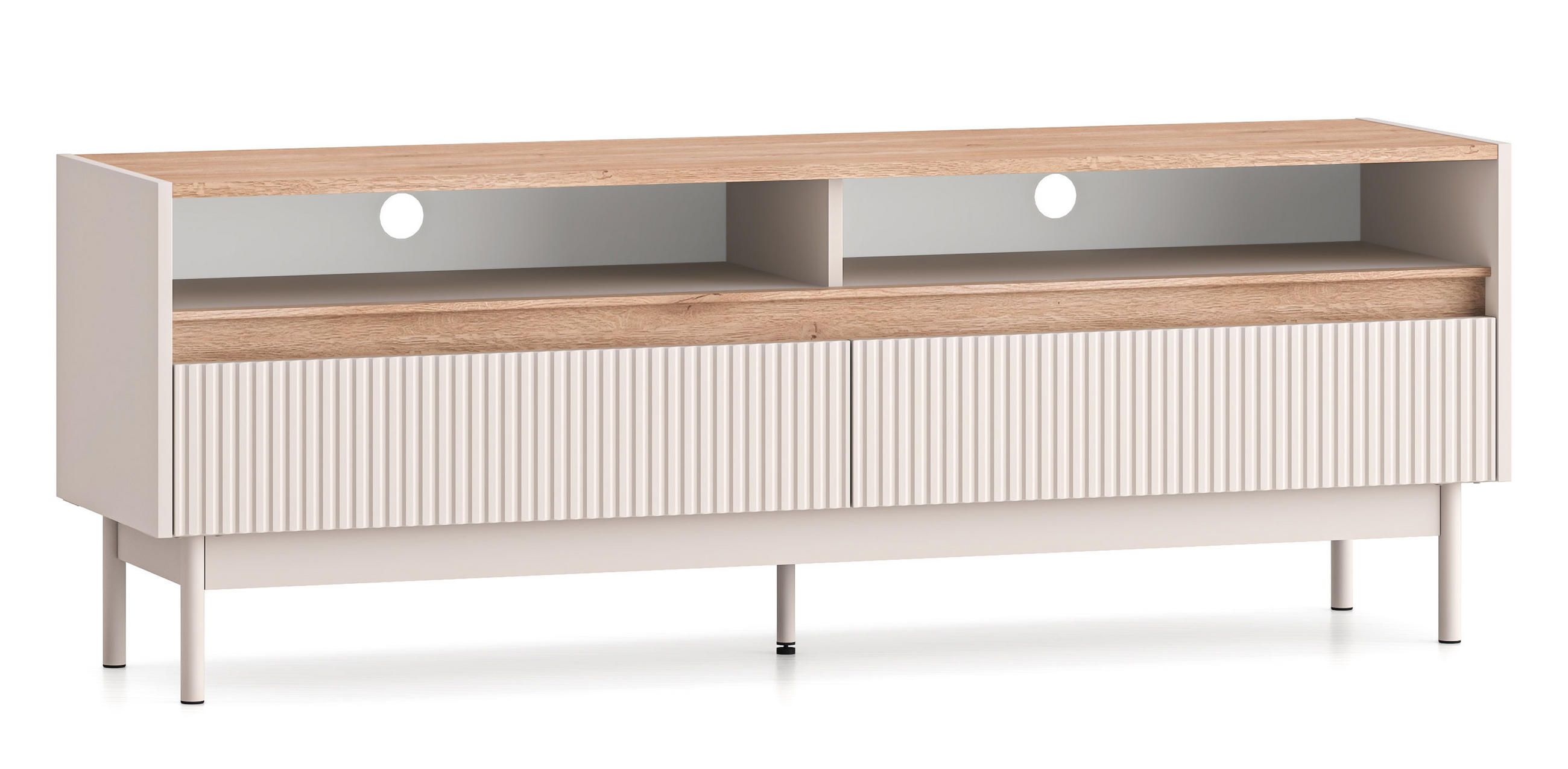 Feldmann-Wohnen Lowboard Creme, Braun 154x55x40 cm
