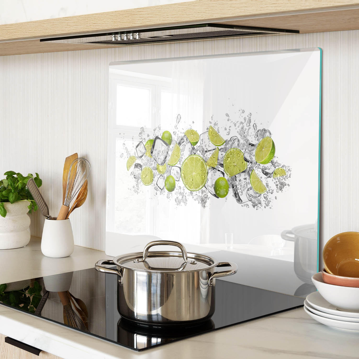 GLASPLATTE 60x52 cm Eiswürfel mit Limettengeschmack - Grün, Glas (60/0.4/52cm) - TULUP