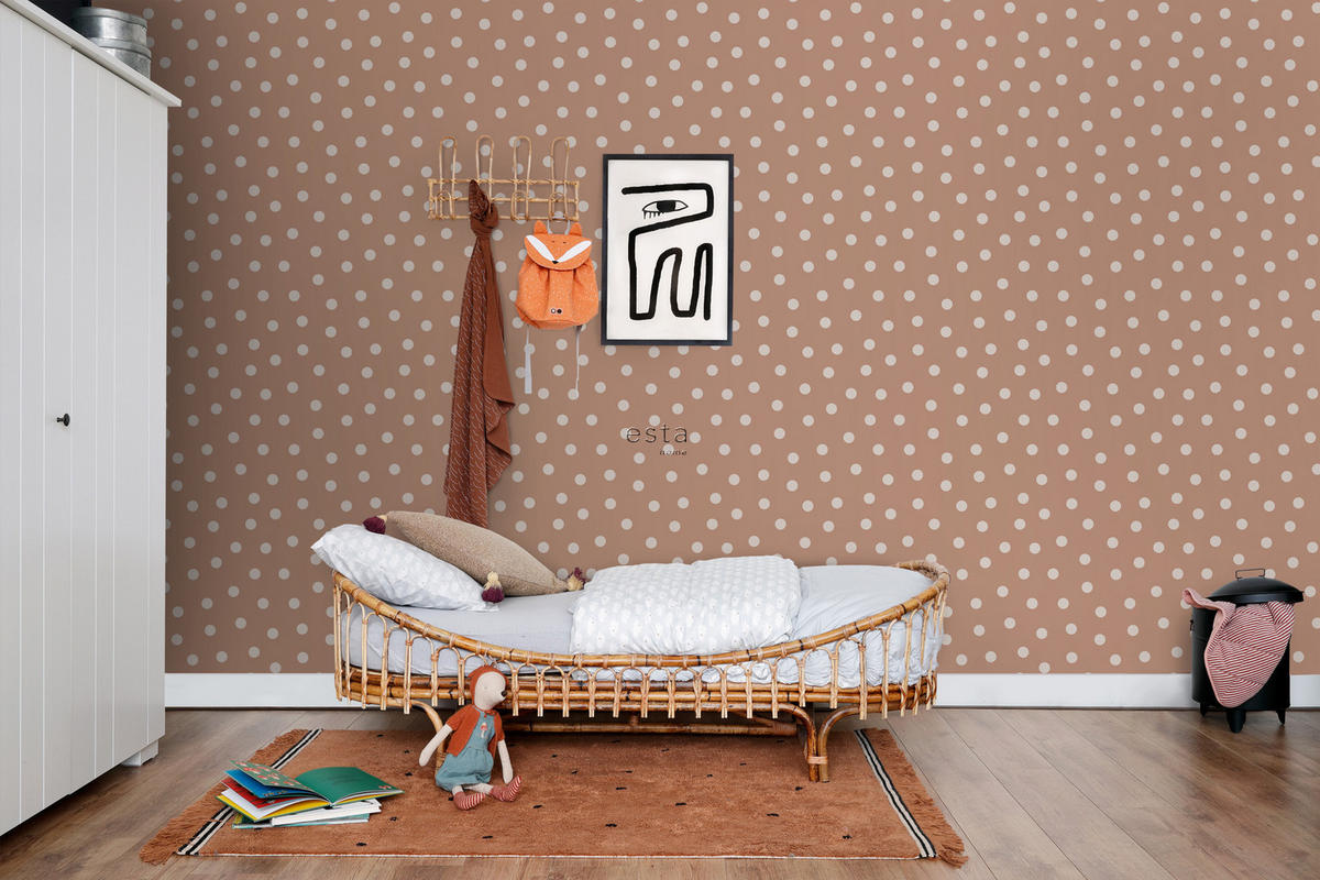 TAPETE Punkte 53 cm x 10.05 m - Terracotta, Papier (53/0.1cm) - ESTAhome