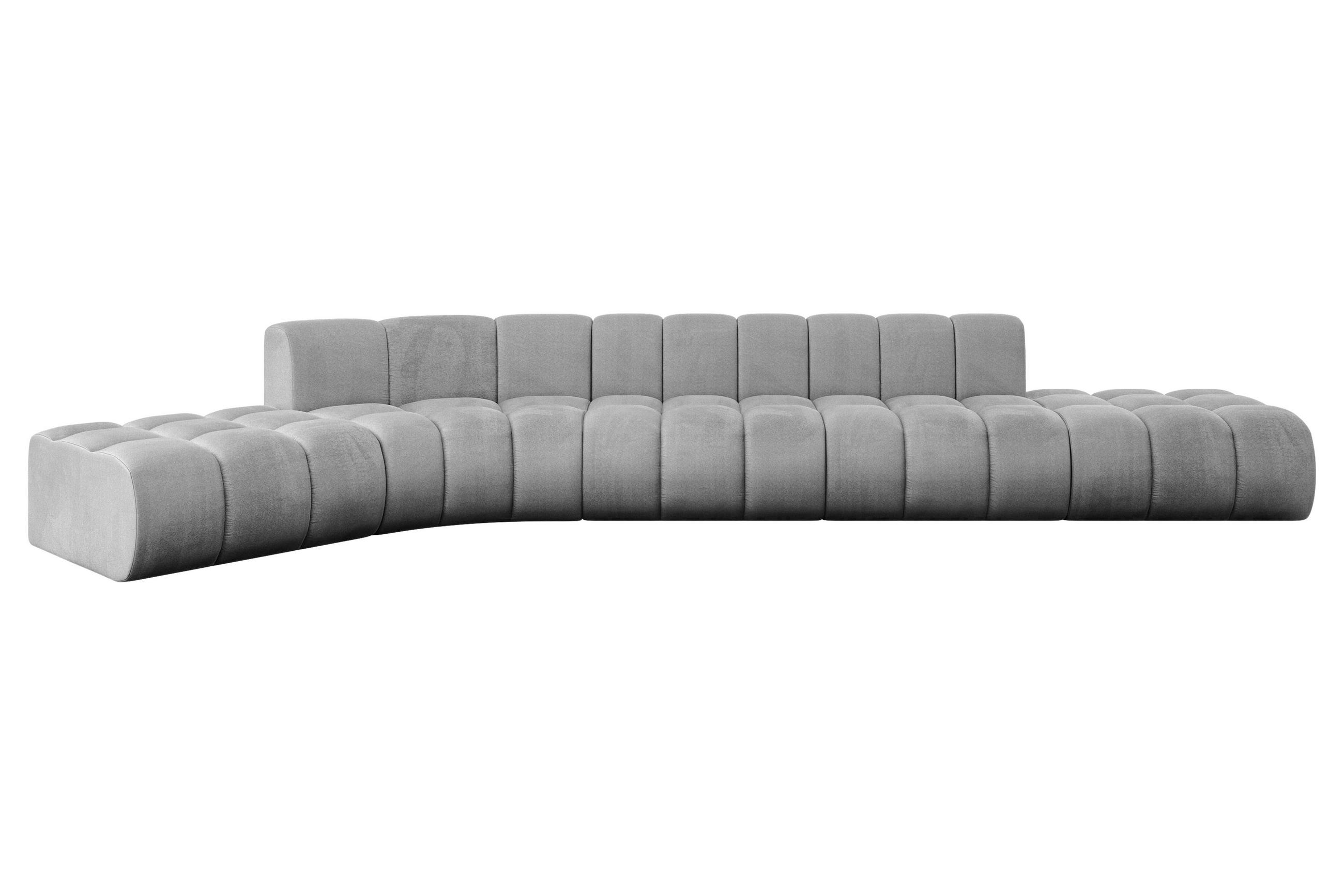 ECKSOFA modulares Sofa Solven-L2 - 471x174x70 cm Grau - Hellgrau, Holzwerkstoff/Textil (471/174cm) - ALTDECOR