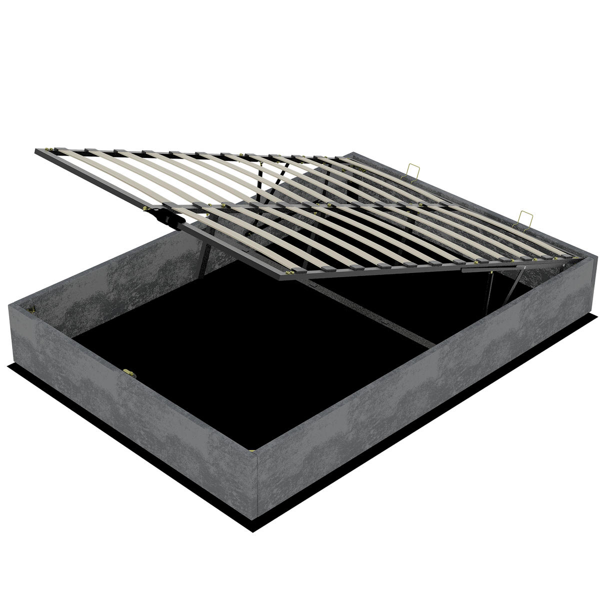 STAURAUMBETT 140/200 cm DE-35414 mit Gaslift Grau - Grau, Metall (140/200cm) - ComfortXL