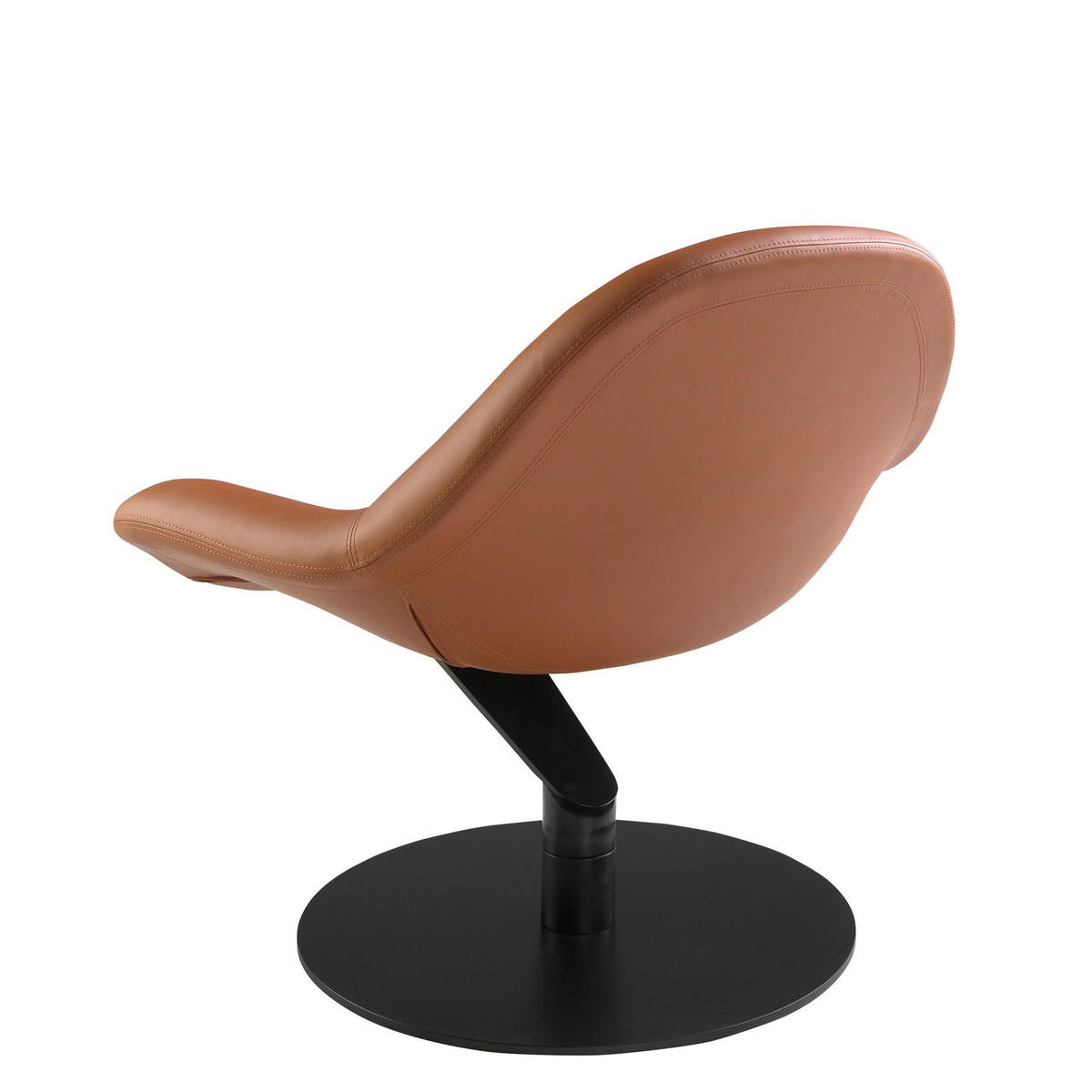 DREHSESSEL aus braunem Kunstleder 86/83/79 cm - Schwarz/Braun, Leder (86/79/83cm) - ANGEL CERDA