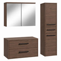 SET KUPAONSKOG NAMJEŠTAJA Florence 3-dijelni smeđi orah - 80 x 46 x 46 cm - boje oraha, drvo (80/46/46cm) - Badplaats