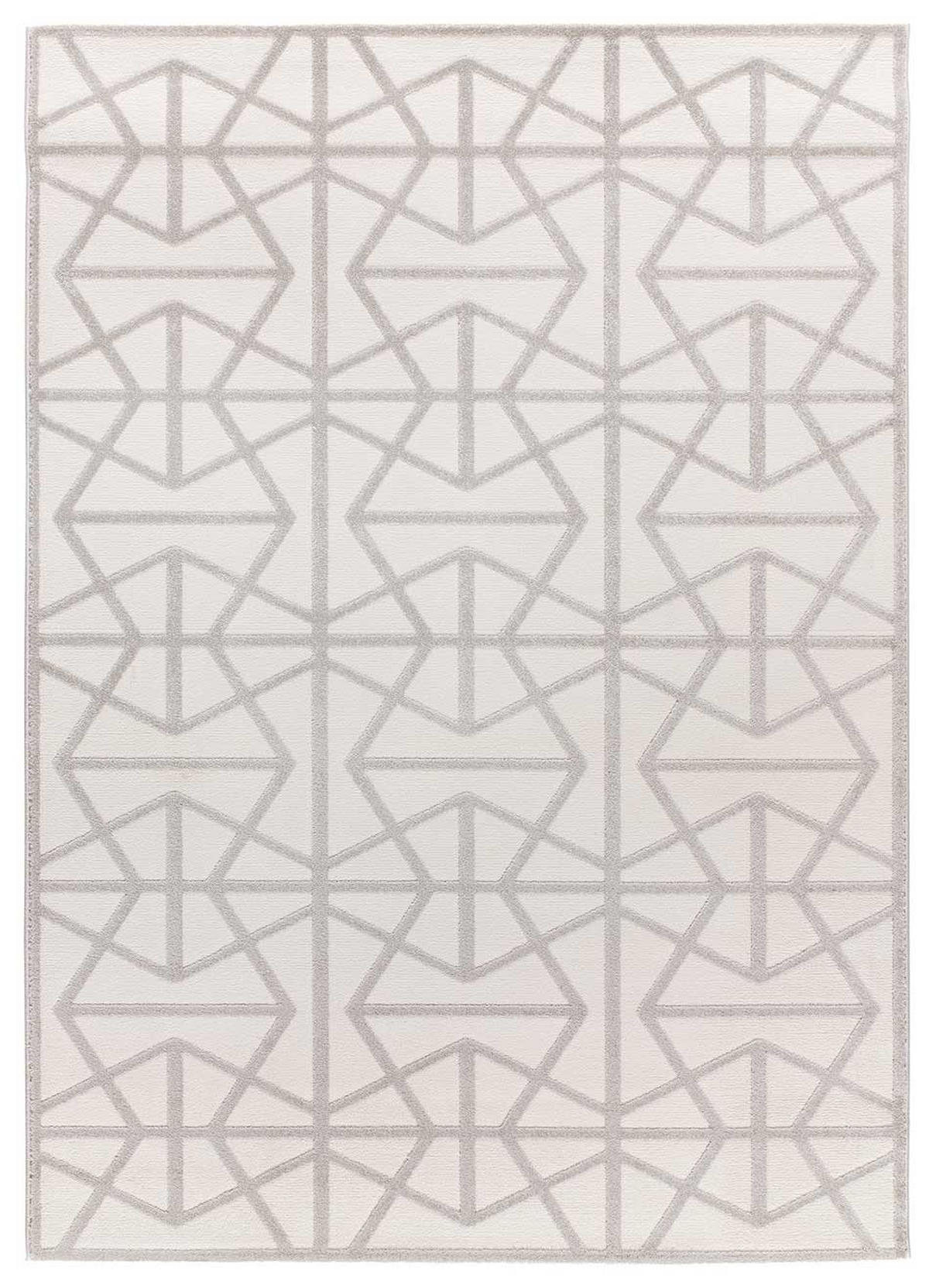 WEBTEPPICH weiß Flora 133/190 cm - Silberfarben/Weiß, Naturmaterialien/Textil (133/190cm) - Atticgo