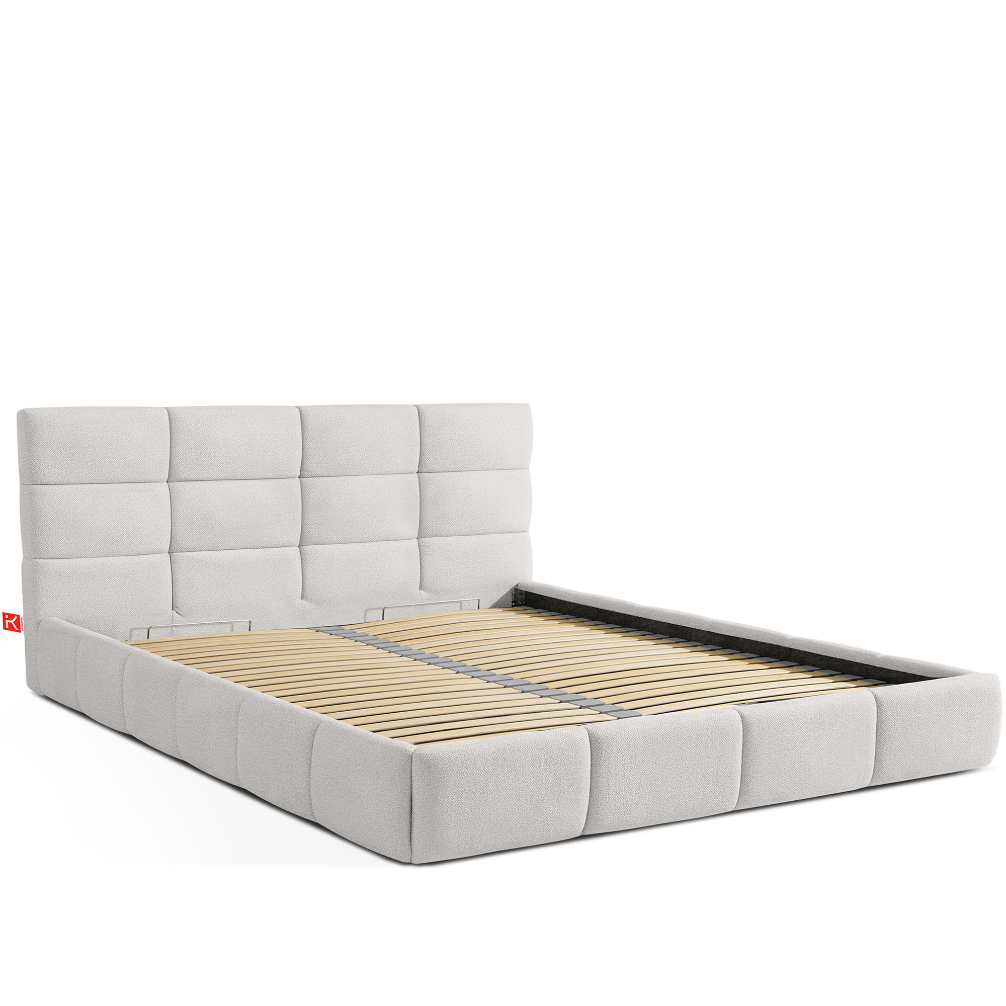 POLSTERBETT ALTOS Bouclé, weiß - Weiß, Holz/Holzwerkstoff (180/200cm) - KONSIMO®