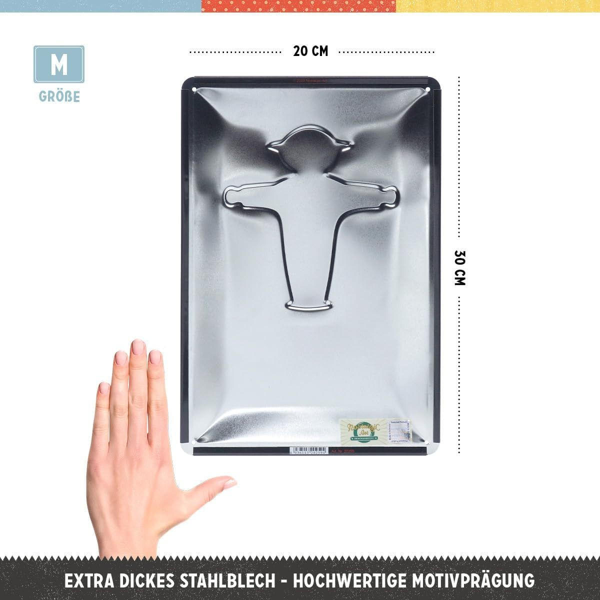 BLECHSCHILD 20/30 cm Ampelmann Rot Kalender - Multicolor, Metall (20/30/0.2cm) - Nostalgic-Art