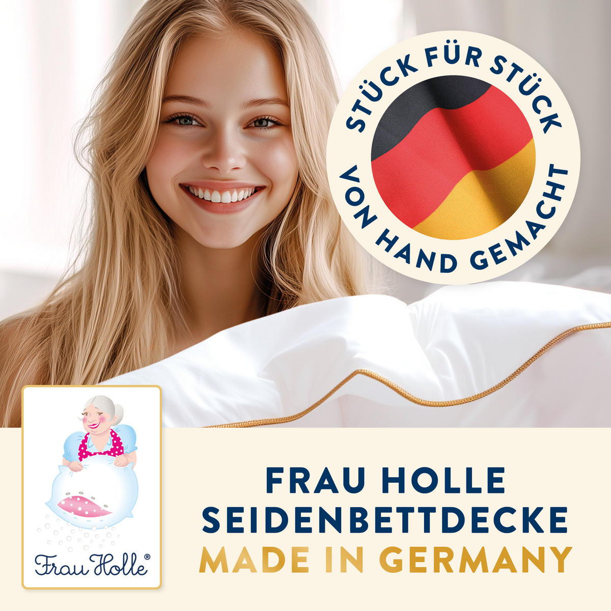 WILDSEIDENBETTDECKE PREMIUM Wildseide leicht - Weiß, Naturmaterialien/Textil (135/200cm) - Frau Holle