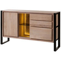 SIDEBOARD Akazie / Altholz 150x40x90 natur lackiert DENVER #110 - Braun, Holz (150/90/40cm) - Massivmoebel24