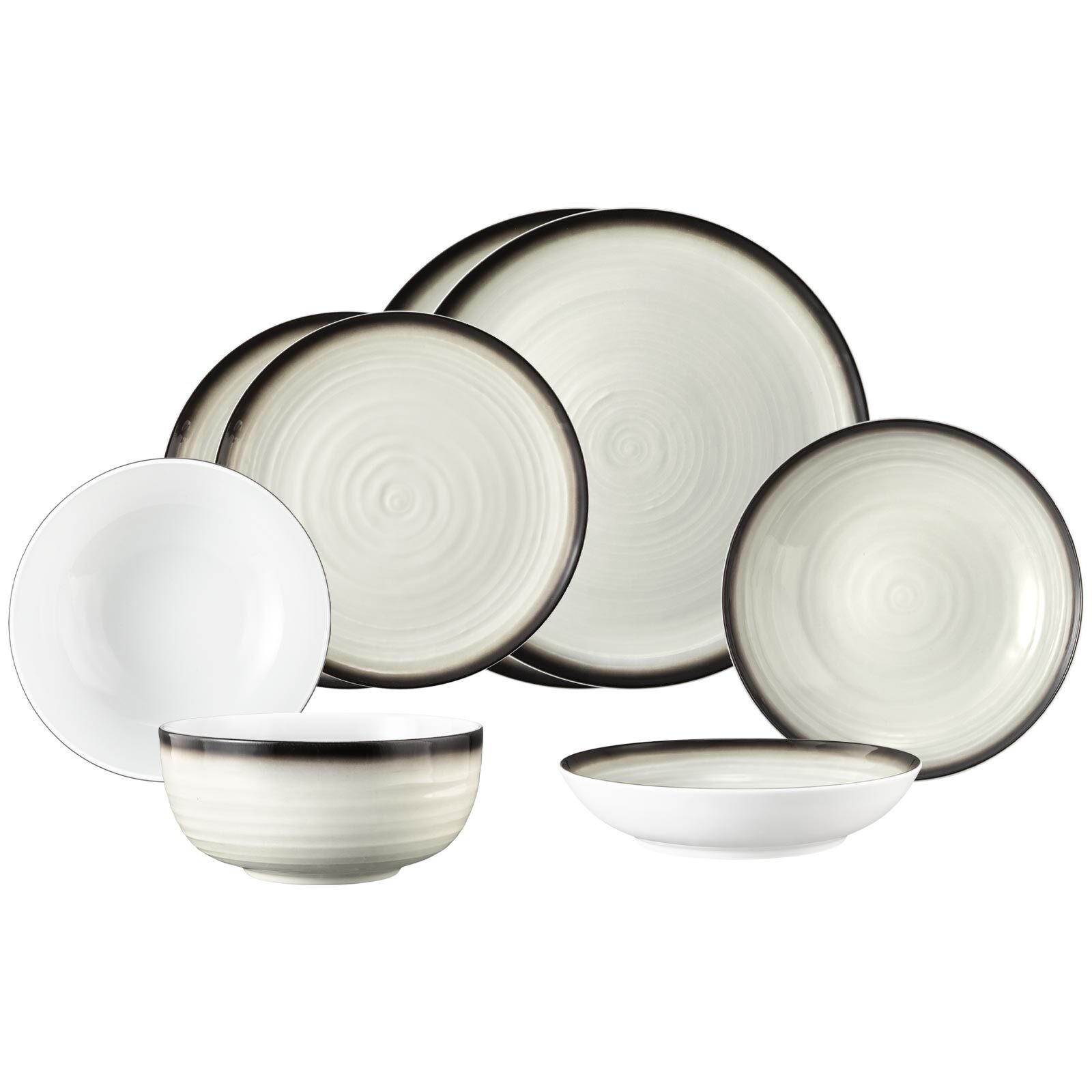 EINSTEIGER-SET Terra Corso 8er Set - Anthrazit, Keramik (1/1/1cm) - Seltmann Weiden