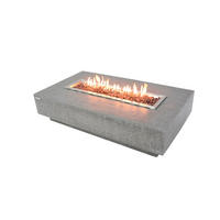 FEUERTISCH HAMPTON Gasfeuerstelle aus GF-Beton 142/81/35 cm - Hellgrau, Naturmaterialien (81/35/142cm) - Elementi