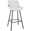 BARHOCKER Lederlook weiß - Schwarz/Weiß, Textil/Metall (49/104/56cm) - CLP