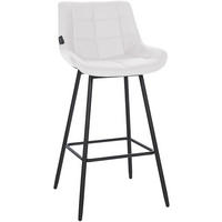 BARHOCKER Lederlook weiß - Schwarz/Weiß, Textil/Metall (49/104/56cm) - CLP