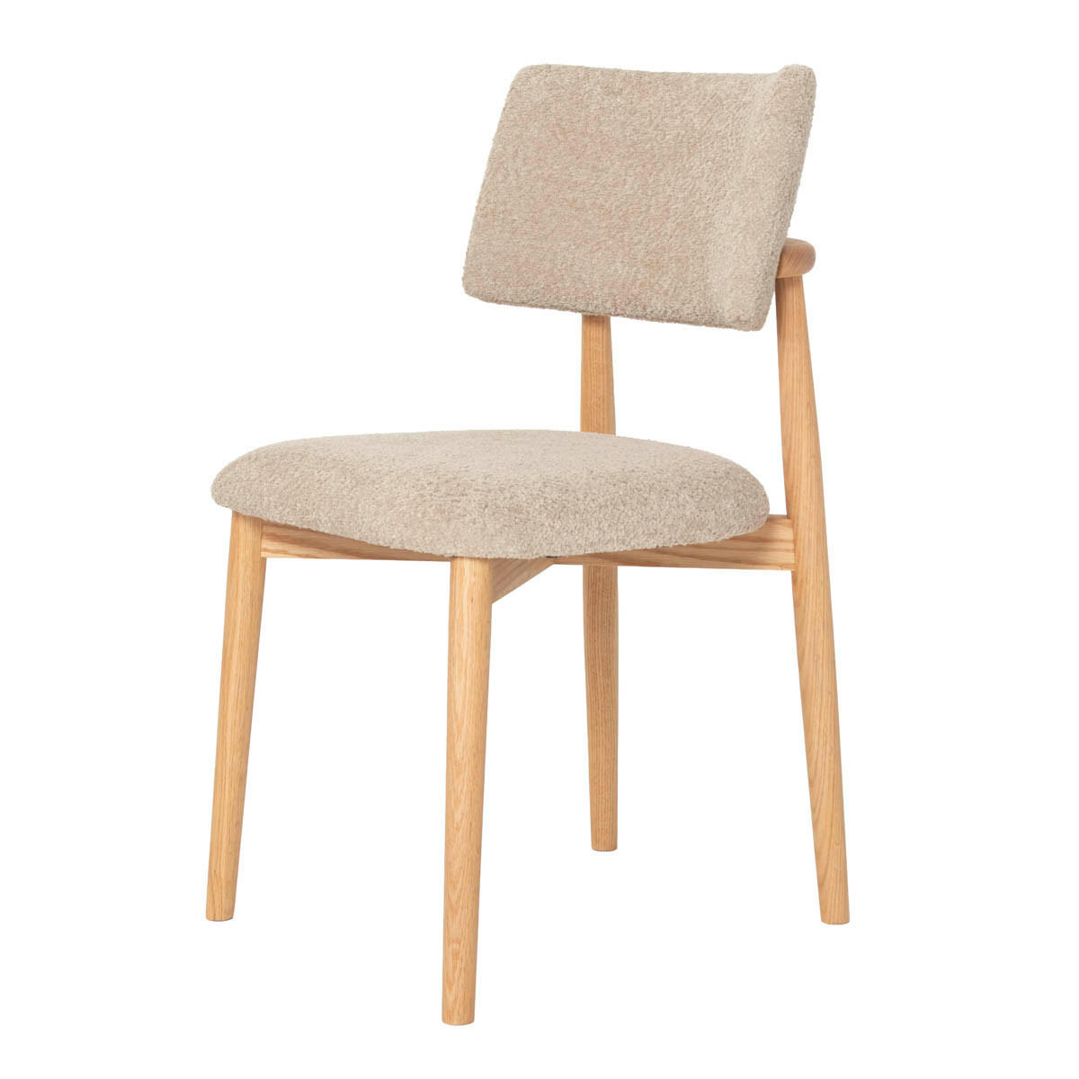 ESSZIMMERSTUHL 2er Set 2er Set aus Stoff mit Eichenholz, taupe - Taupe, Holz (47/81/52cm) - Giga Meubel