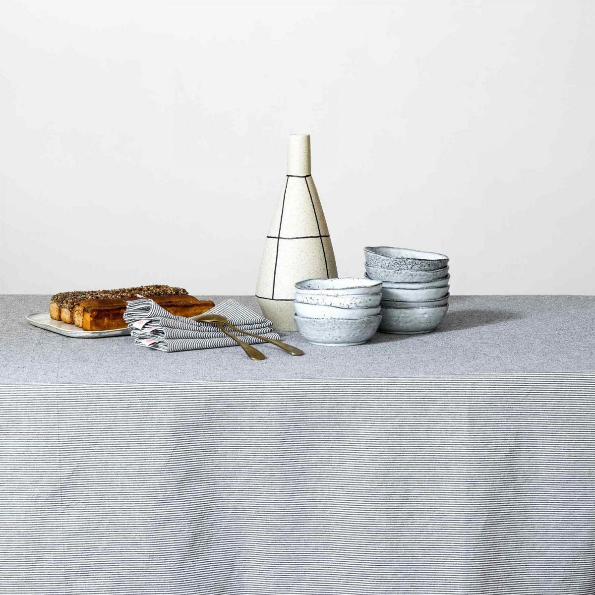 TISCHDECKE Finette finette caviar 160 x 250 cm - Grau, Textil (160/250cm)
