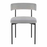 POLSTERSTUHL Loanny Samt Grau - Schwarz/Grau, Textil/Metall (54/53/78cm) - Selsey