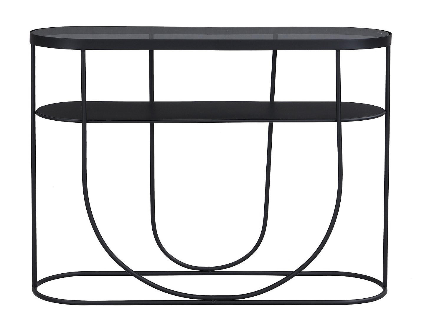 KONSOLENTISCH - 100.5 cm x 32 cm - glas - transparent, schwarz Pretoria - Transparent/Schwarz, Glas/Metall (32/100.5/75cm) - Vente-Unique