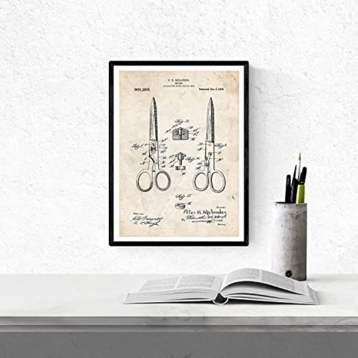 POSTER Set mit 4 Jahrgang Friseurläden Patent A4 Rahmenlos - Klar, Papier (29.7/3cm) - Nacnic