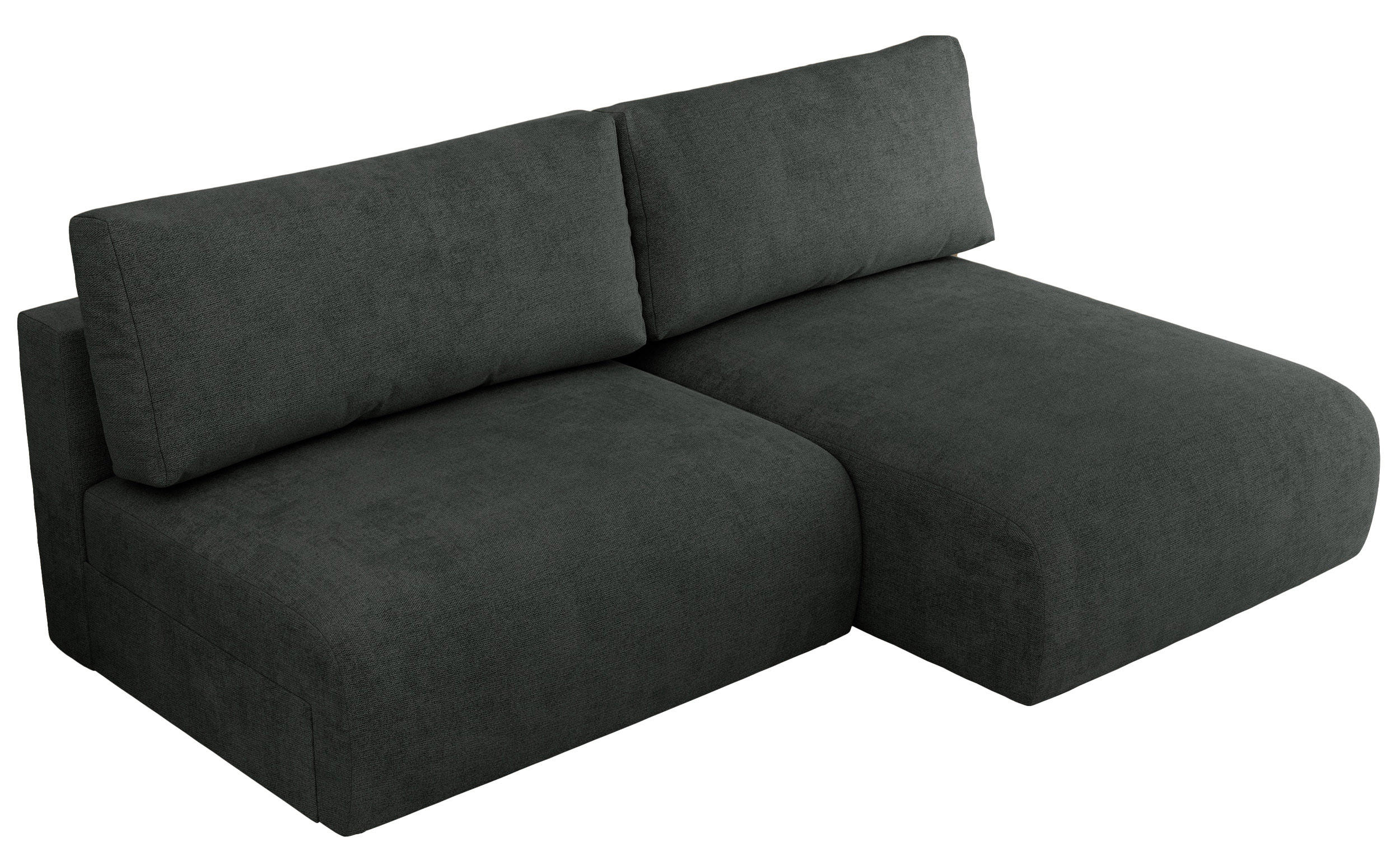 ECKSCHLAFSOFA VIVO L Dunkelgrau Struktur - rechts - Dunkelgrau/Schwarz, Kunststoff/Textil (150/223cm) - MKS
