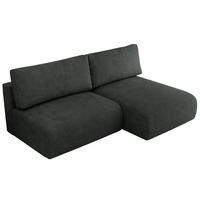 ECKSCHLAFSOFA VIVO L Dunkelgrau Struktur - rechts - Dunkelgrau/Schwarz, Kunststoff/Textil (150/223cm) - MKS