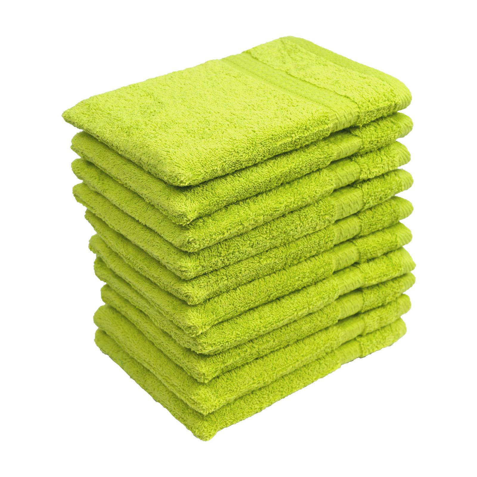 WASCHLAPPEN 16x21 cm aus 100% Baumwolle 500g/m2, 10er Set Waschhandschuhe Grün - Grün, Textil (16/21cm) - Carpe Sonno