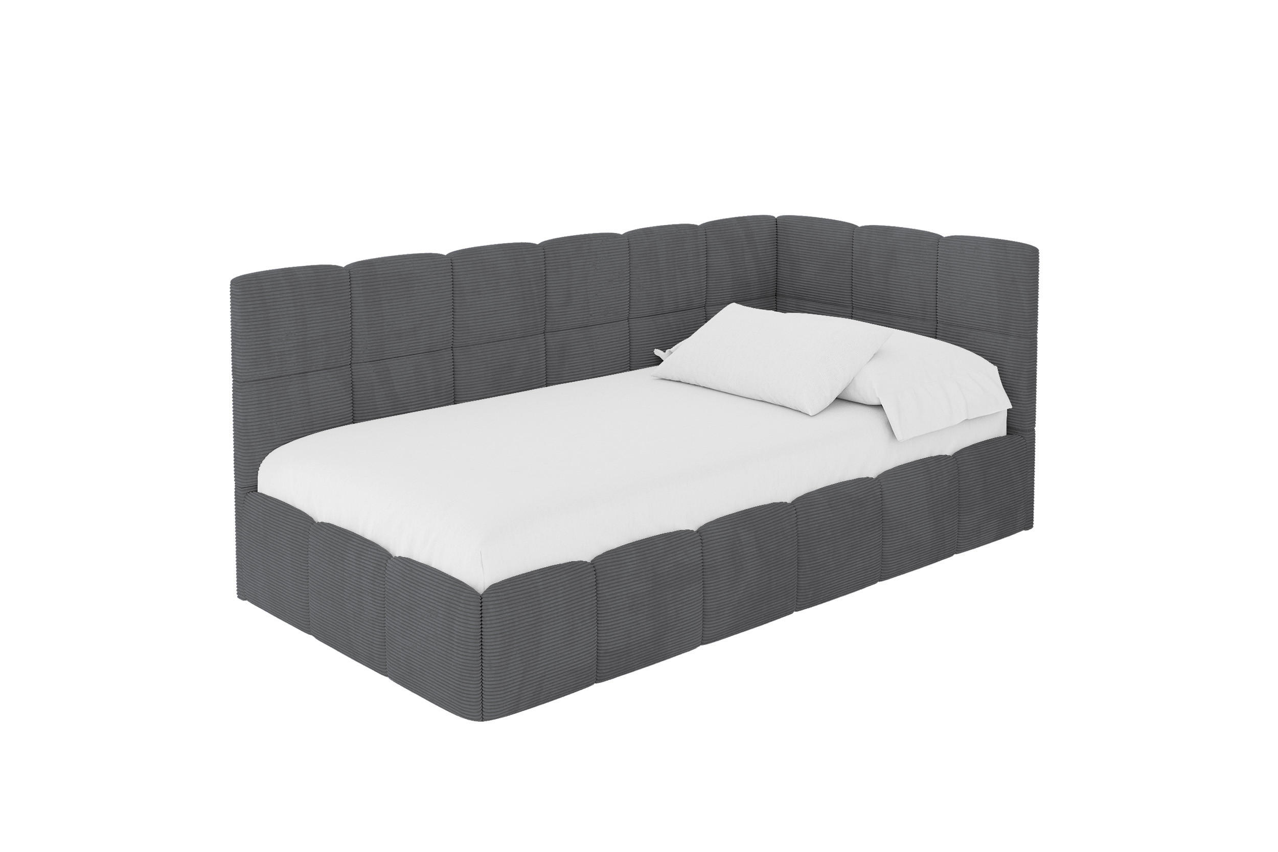 ALTDECOR JEDNOLŮŽKOVÁ POSTEL pro mládež s úložným prostorem vlevo, bez matrace - LIVY 90x200 tmavě šedá
