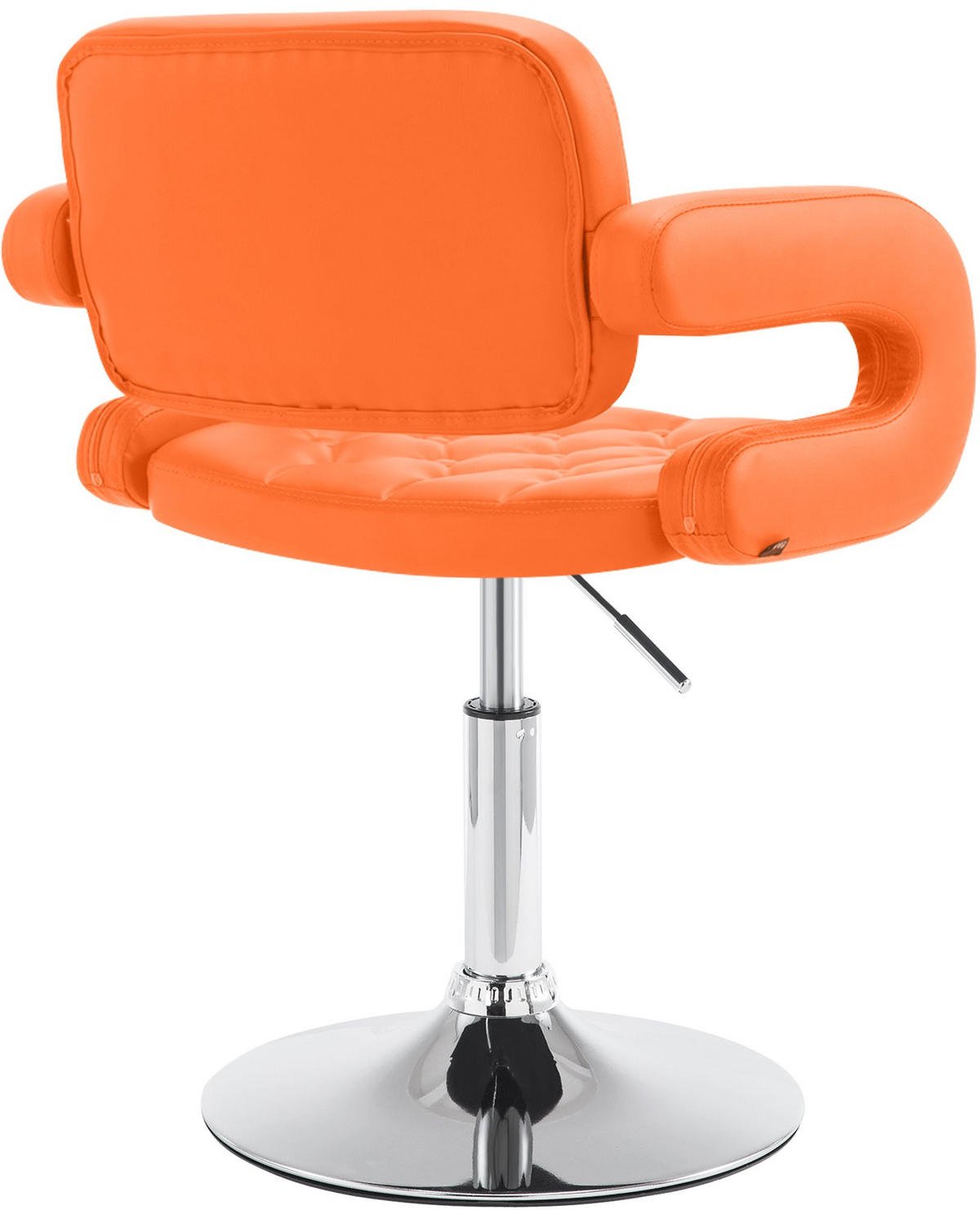 SESSEL Lederlook orange - Chromfarben/Orange, Textil/Metall (62/76/55cm) - CLP